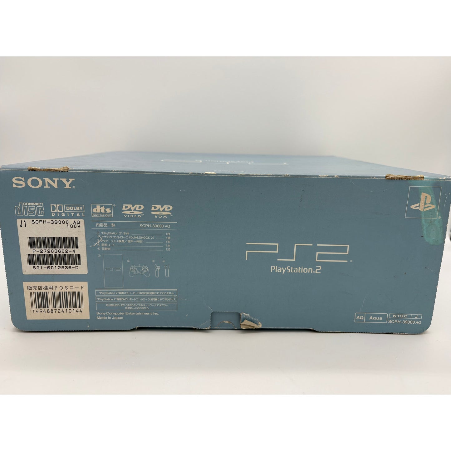 Sony Aqua Blue Playstation 2 PS2 Fat Console SCPH-39000 - Matching Serial