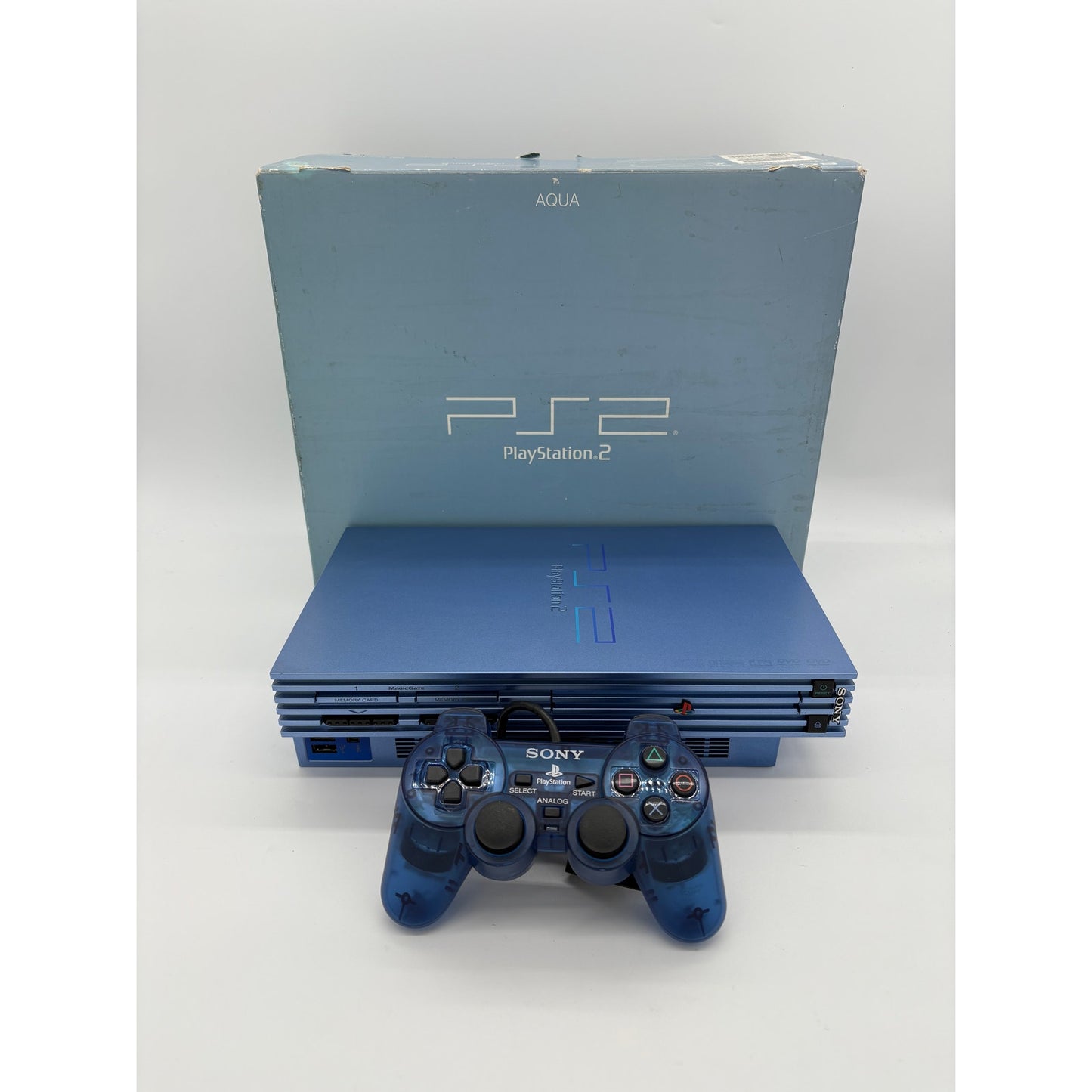 Sony Aqua Blue Playstation 2 PS2 Fat Console SCPH-39000 - Matching Serial