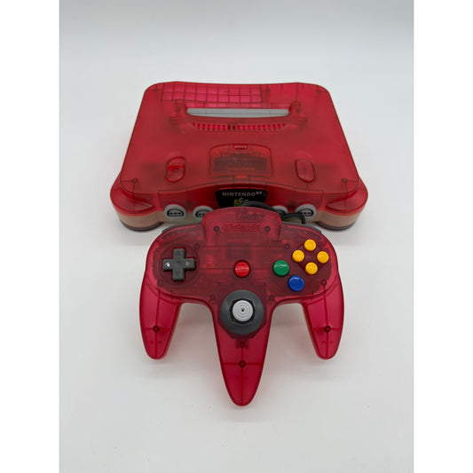 Clear Red Watermelon Nintendo 64 Console - Region Free
