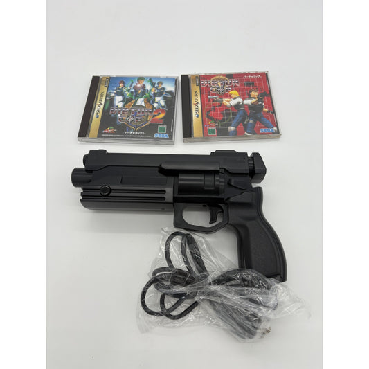 Sega Saturn Light Gun and Virtual Cop 1 and 2 Games