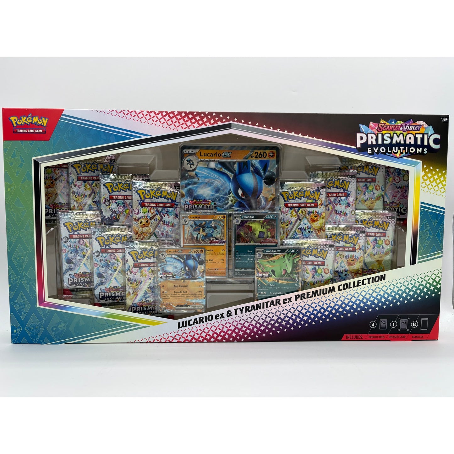2x Pokemon Prismatic Evolutions Lucario EX and Tyranitar EX Premium Collection