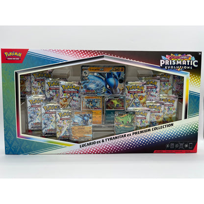 2x Pokemon Prismatic Evolutions Lucario EX and Tyranitar EX Premium Collection